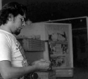 Artist at the press, 1970s.