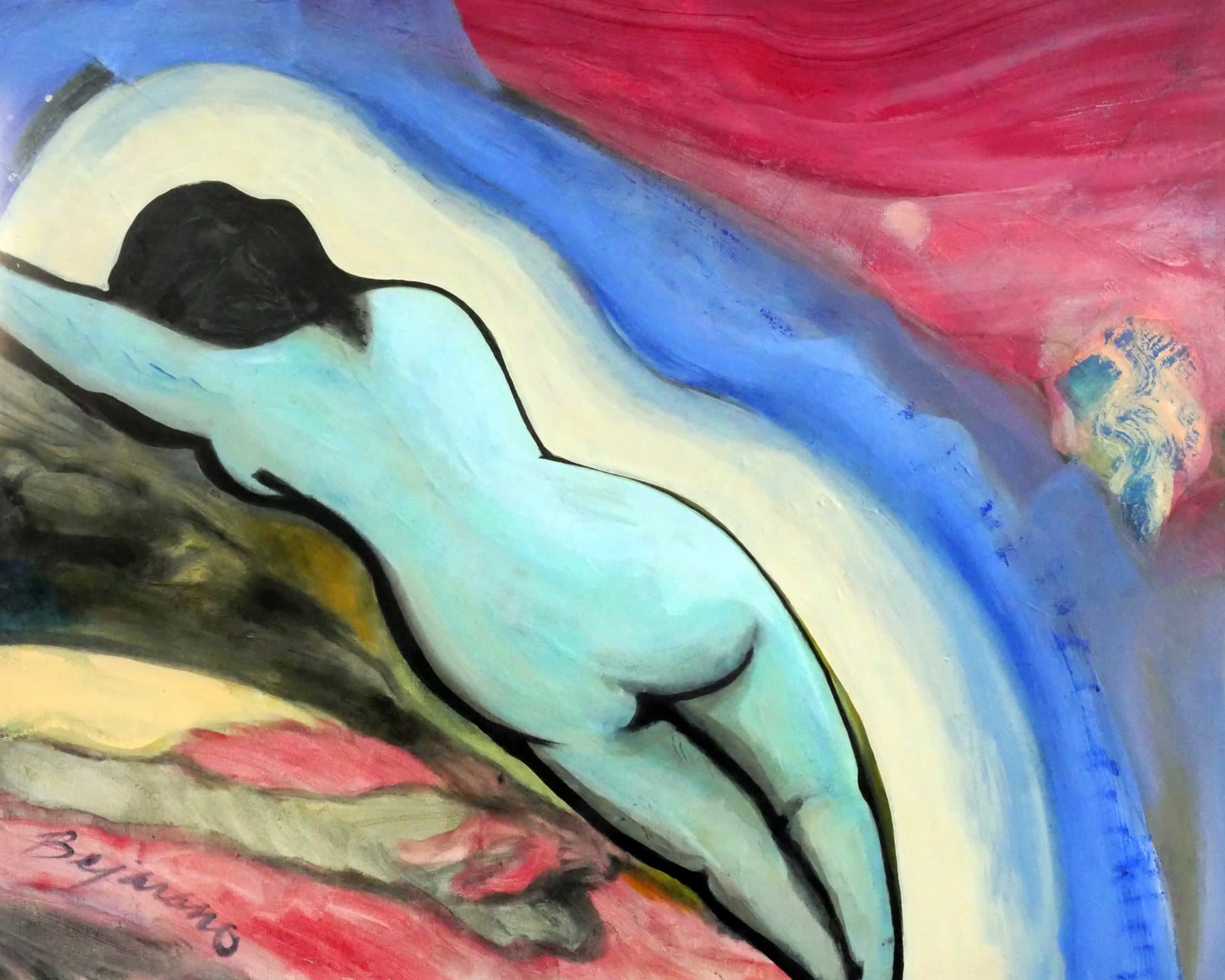 Painting, by William Marquez Bejarano titled An Artist Deeply in Love.