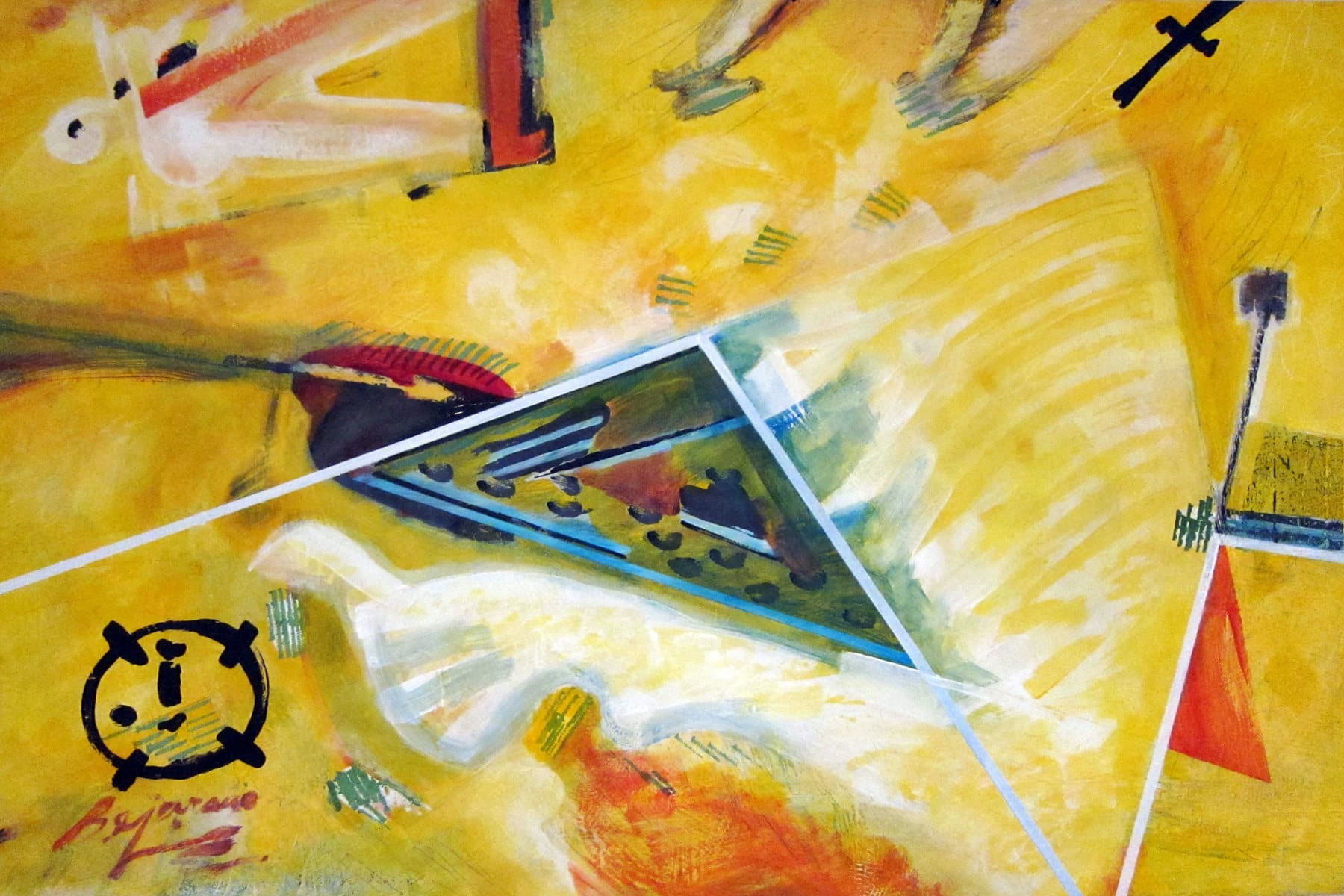 Painting, by William Marquez Bejarano titled Cobre de Cananea, acrylic, 24 × 36 in, 2016.