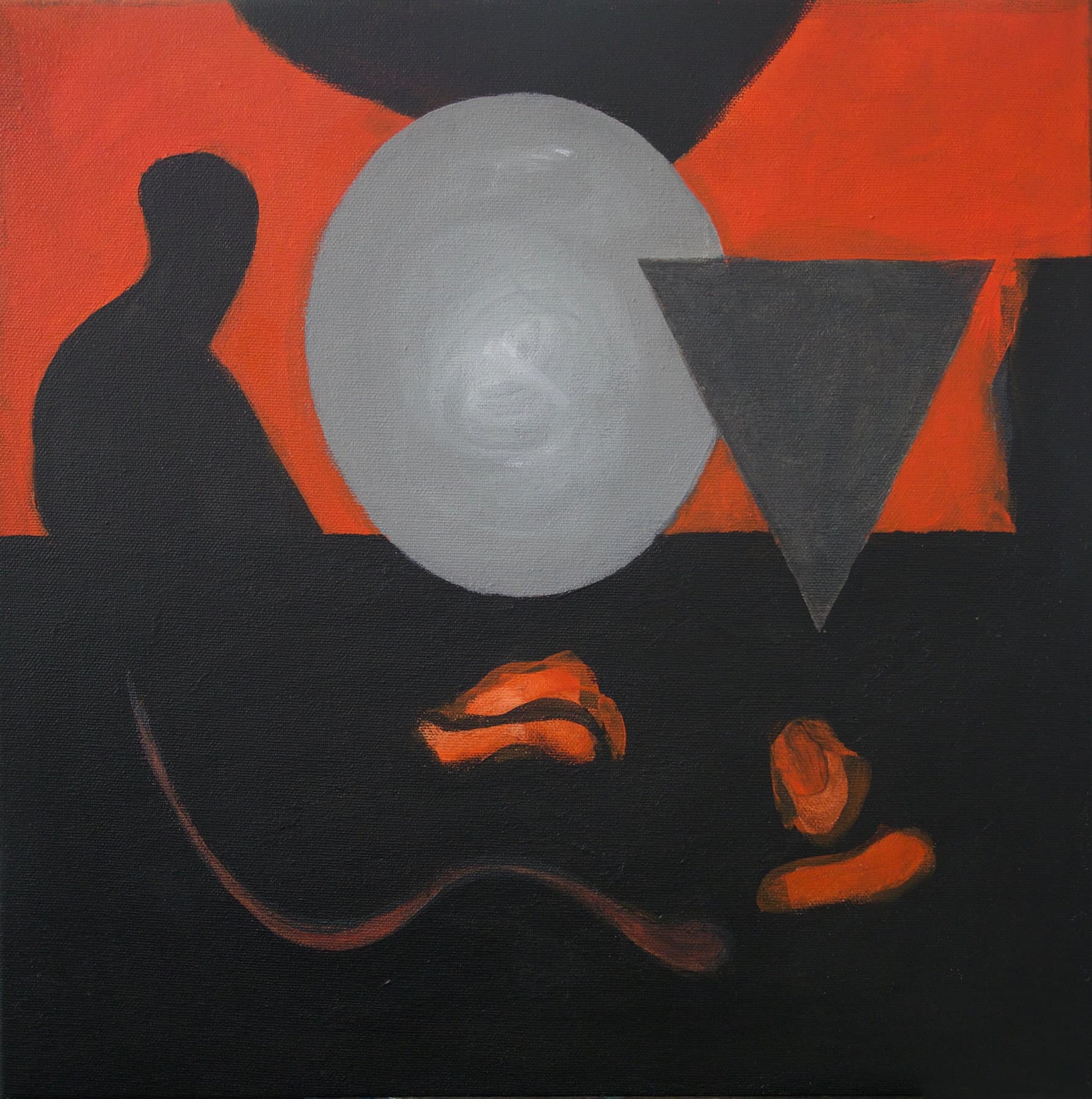 Painting, by William Marquez Bejarano titled Conscience, acrylic, 12 × 12 in.