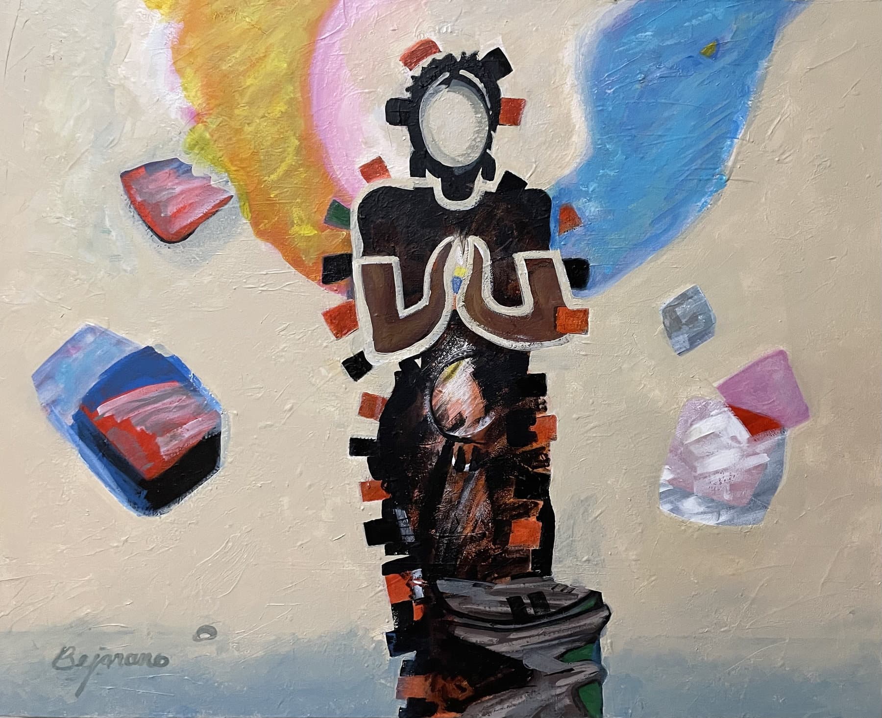 Painting, by William Marquez Bejarano titled Freedom for Ukraine, acrylic on canvas.