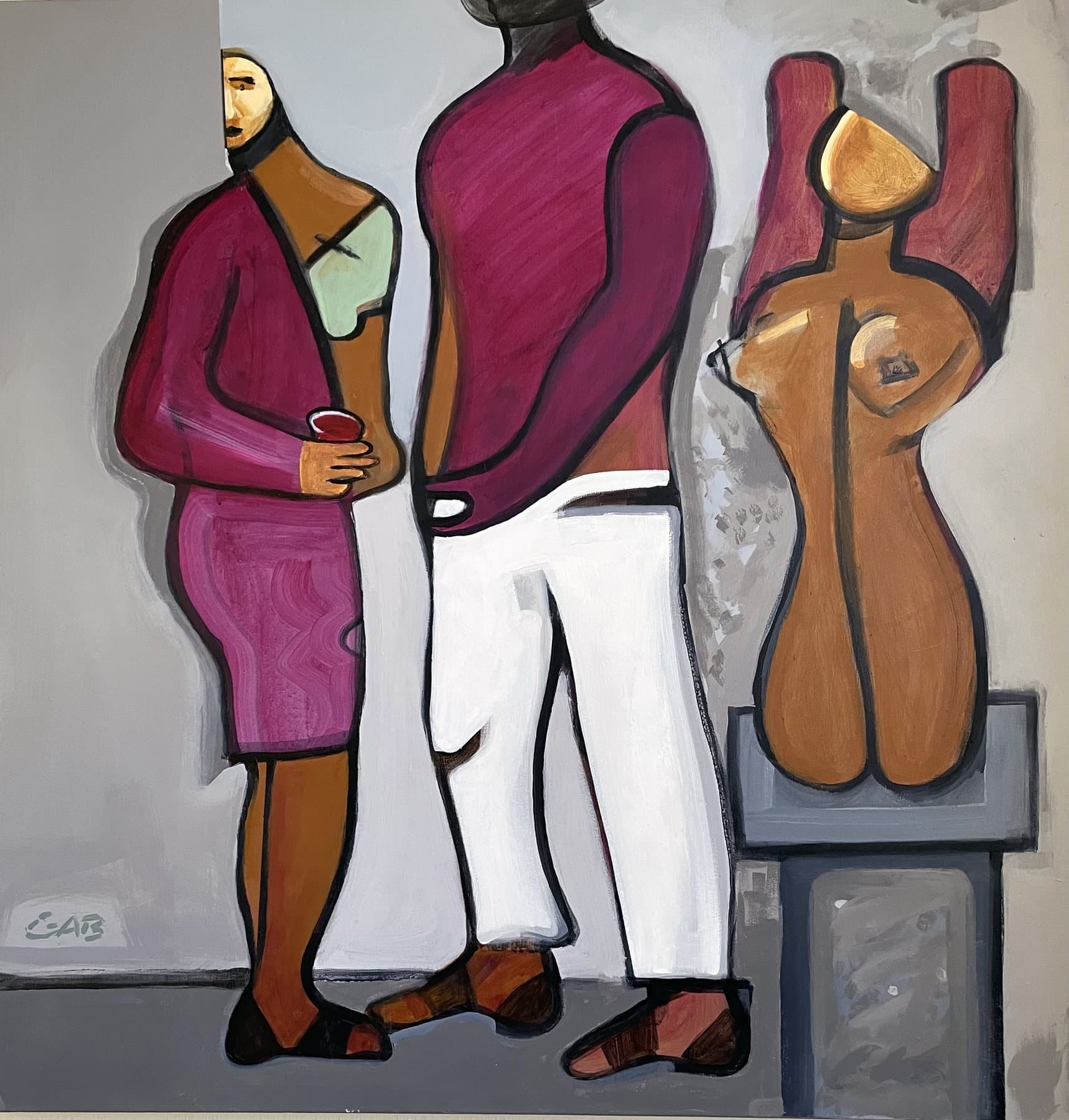 Painting, by William Marquez Bejarano titled Gallery Walk I, acrylic on canvas, 36 × 36 in.