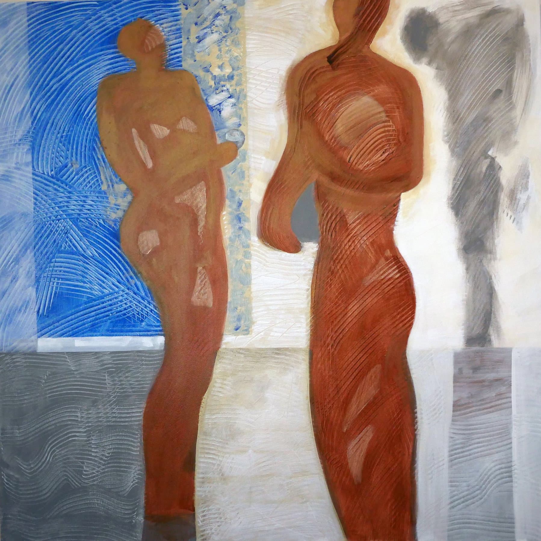 Painting, by William Marquez Bejarano titled Gallery Walk II, acrylic on canvas, 36 × 36 in.