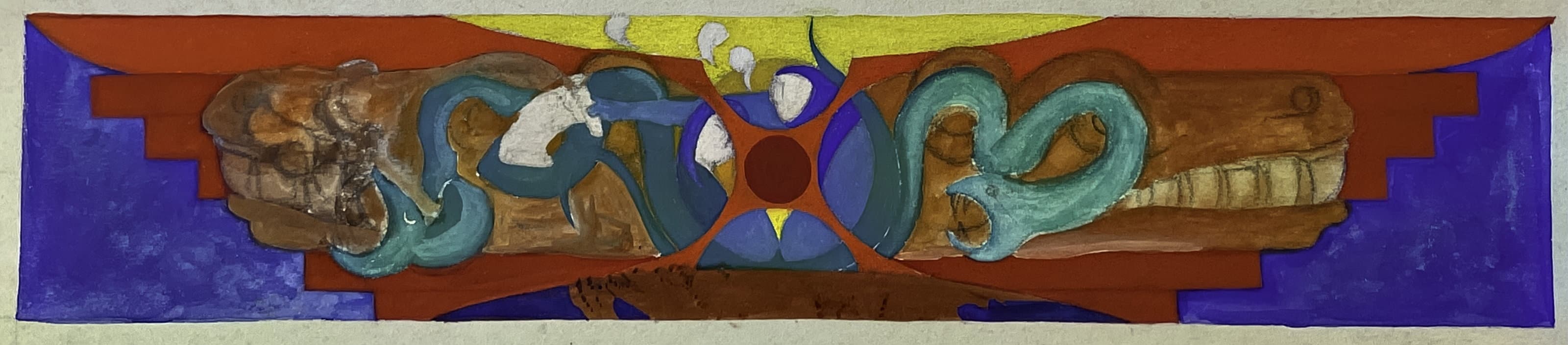 Mural, by William Marquez Bejarano titled Knowledge, 1977.