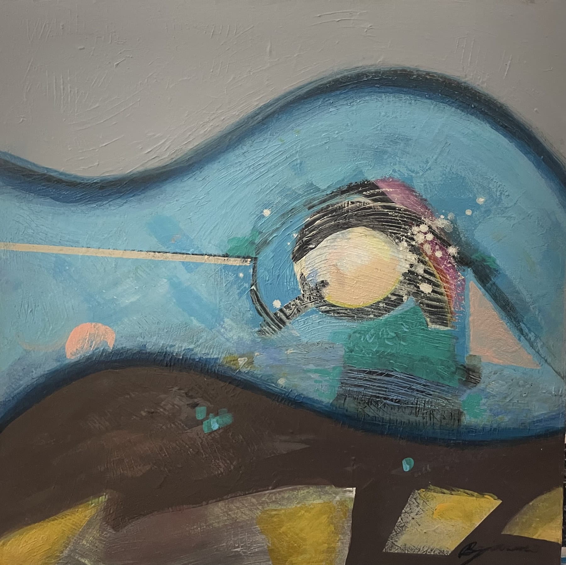 Painting, by William Marquez Bejarano titled Lady Earth, acrylic, 24 × 30 in, 2020.