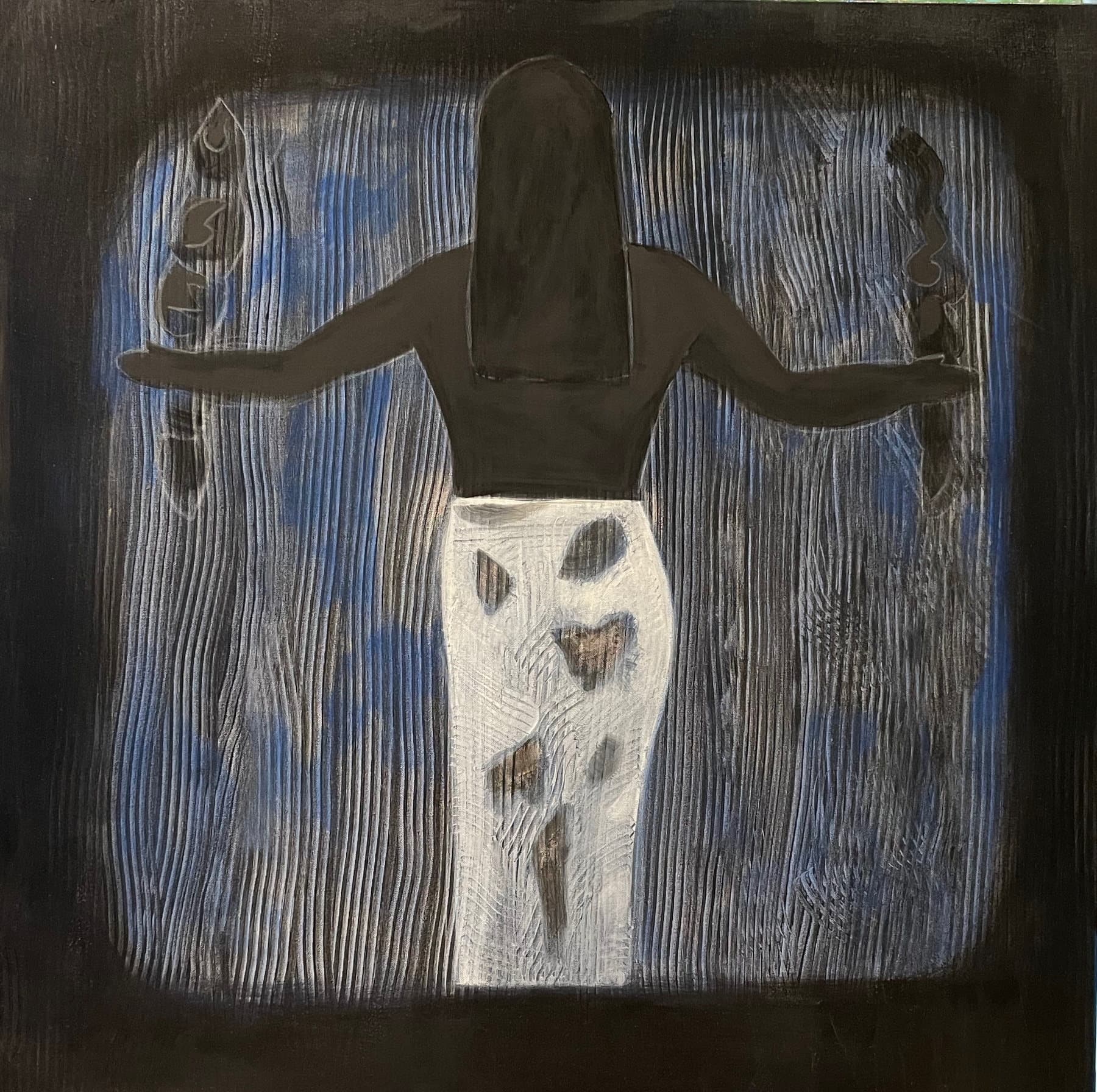 Painting, by William Marquez Bejarano titled Pachamama, acrylic on canvas, 36 × 36 in, 2012.