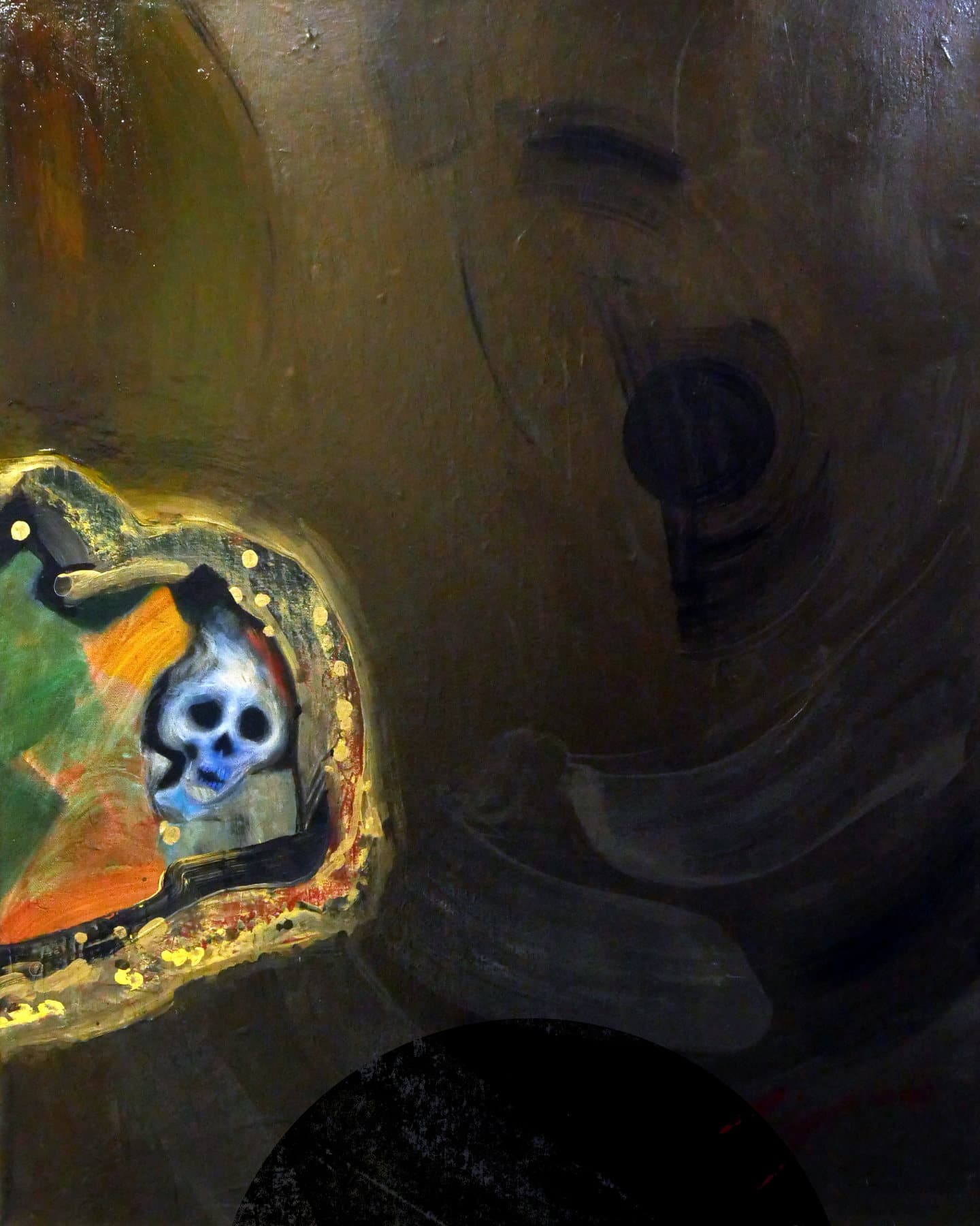 Painting, by William Marquez Bejarano titled Pandemic / Covid-19, acrylic, 24 × 30 in, 2022.
