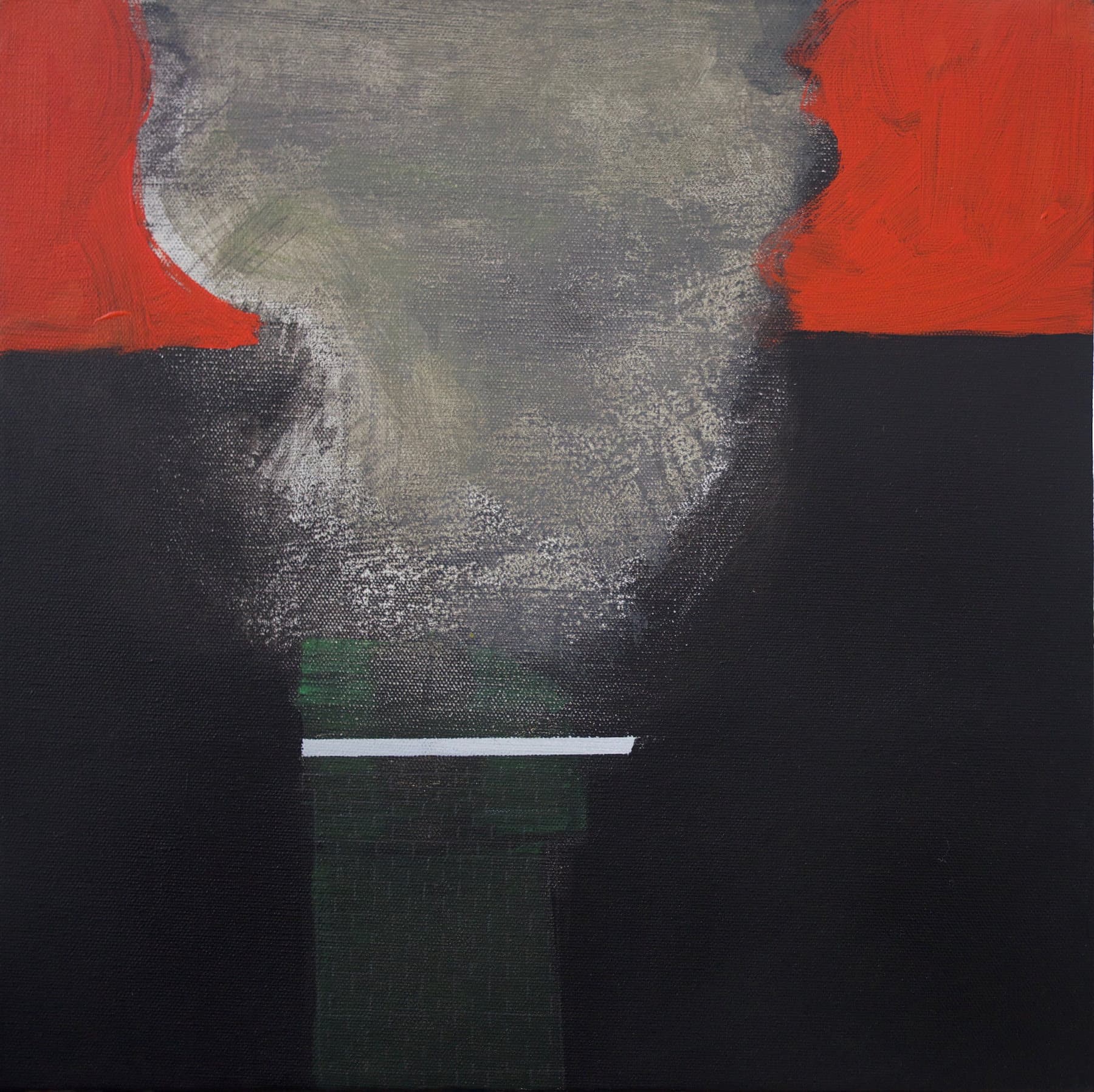 Painting, by William Marquez Bejarano titled Pollution 1, acrylic, 12 × 12 in.