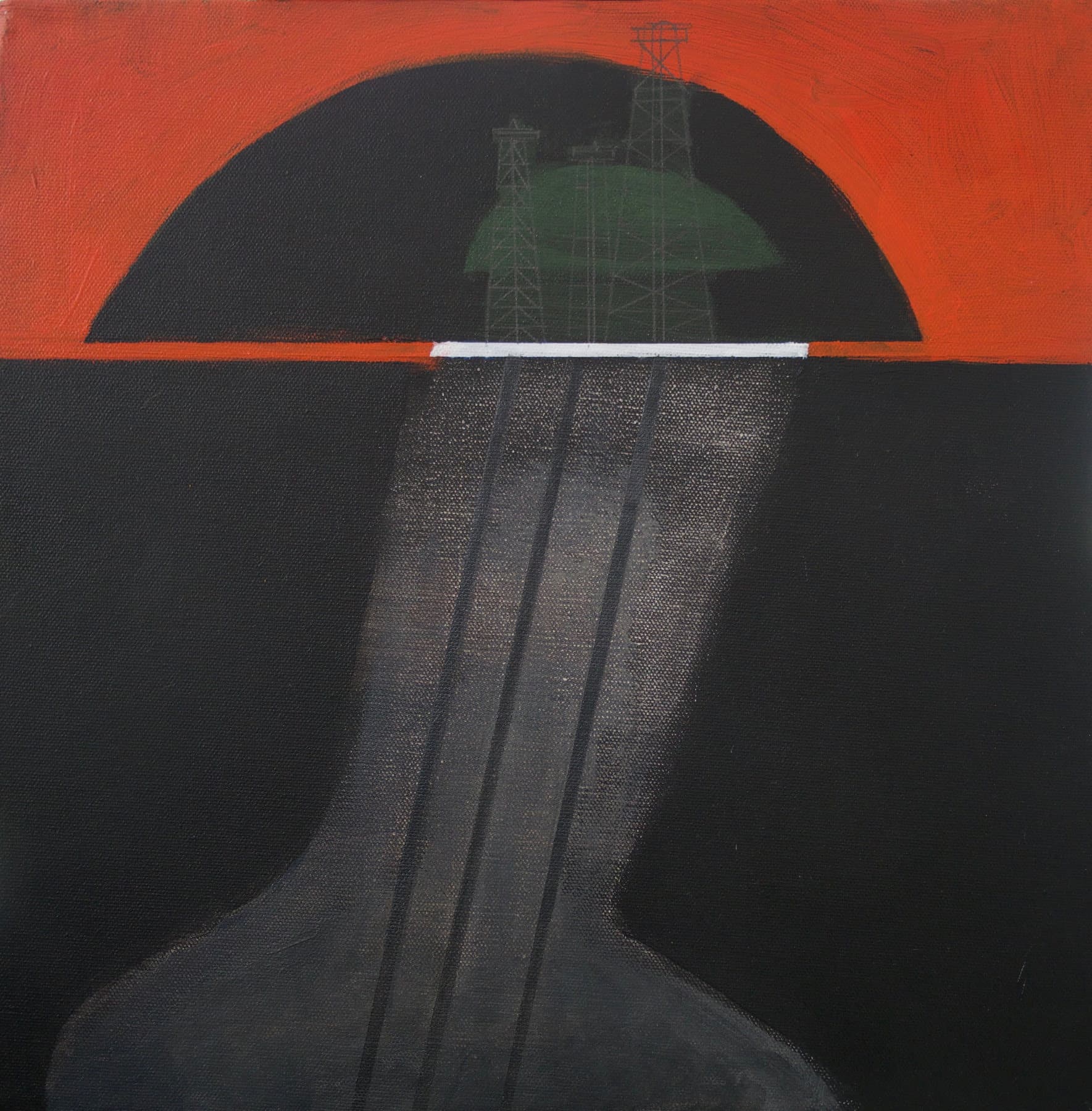 Painting, by William Marquez Bejarano titled Pollution 2, acrylic, 12 × 12 in.