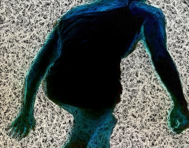 Digital work, by William Marquez Bejarano titled Untitled (#3), digital print on metal, 16 × 20 in, 2022.