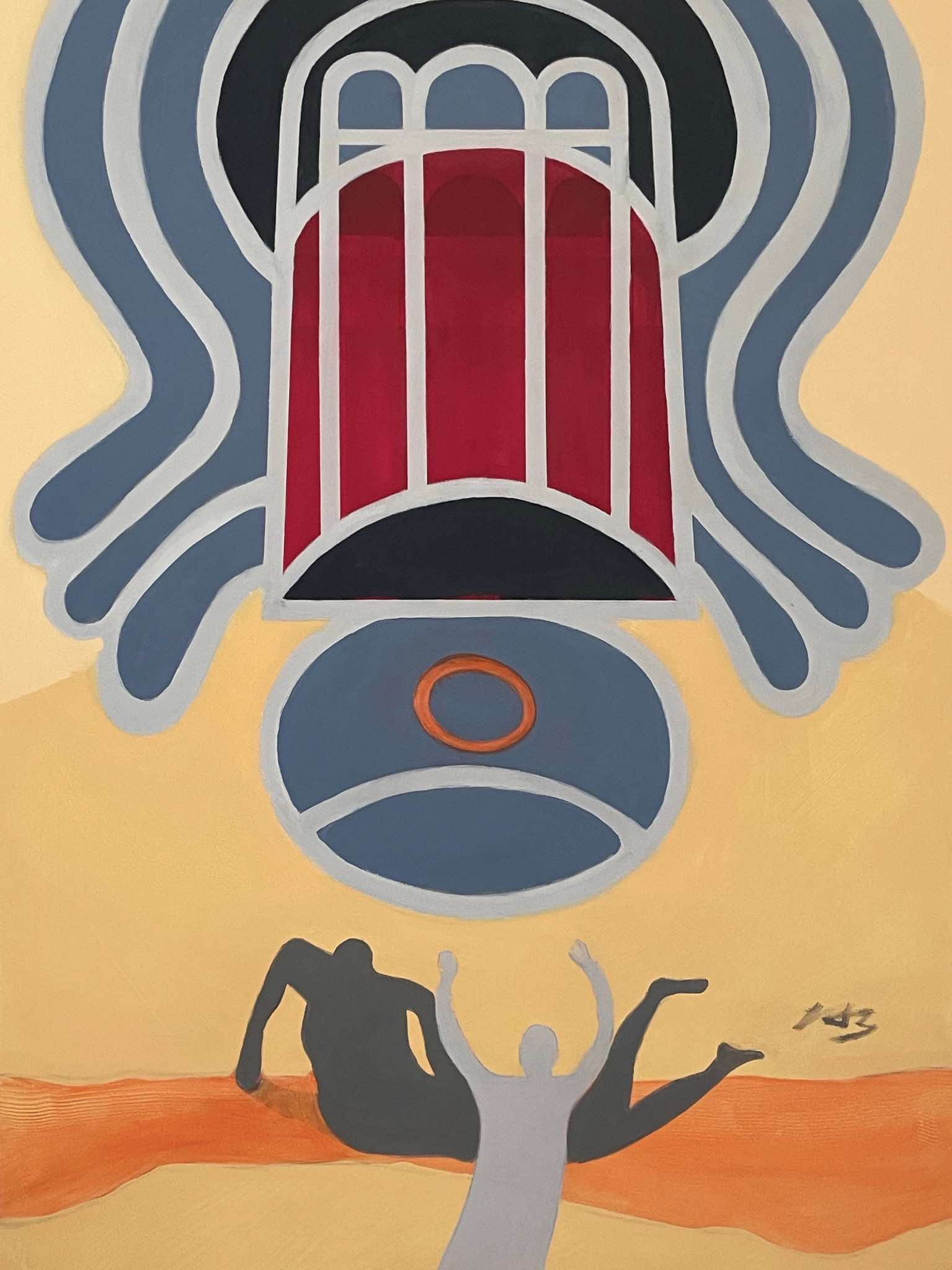 Painting, by William Marquez Bejarano titled Spider Woman, acrylic on canvas, 36 × 48 in.