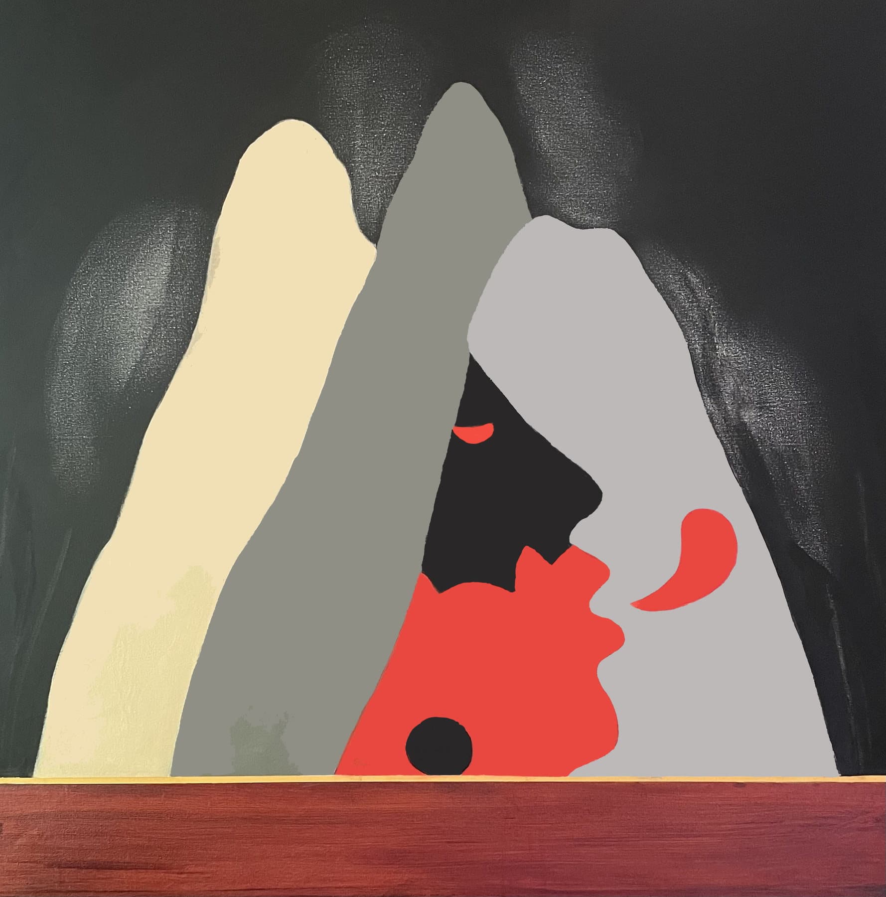 Painting, by William Marquez Bejarano titled Talking Mountains, acrylic on canvas, 36 × 36 in, 2020.