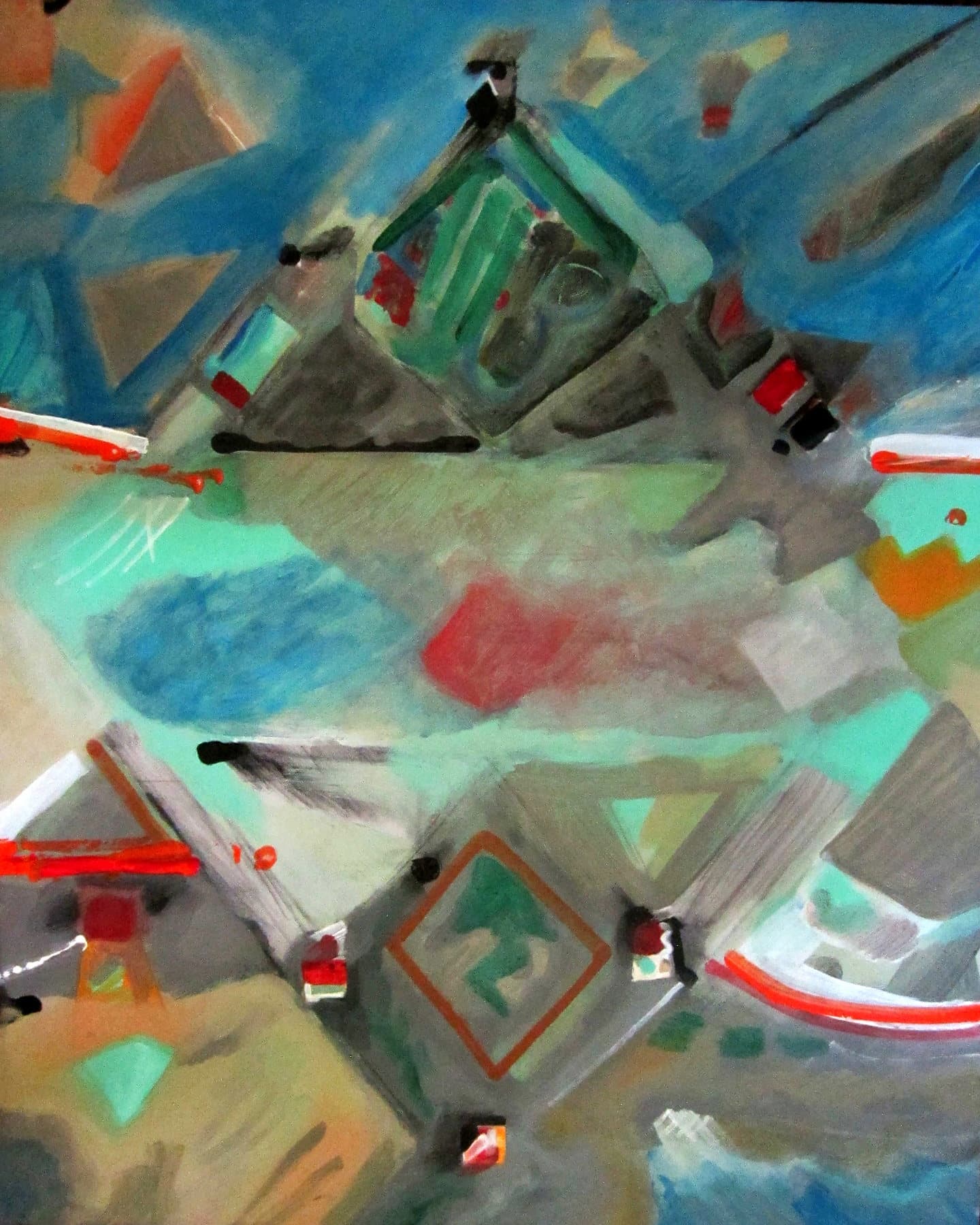 Painting, by William Marquez Bejarano titled Temple Mound.