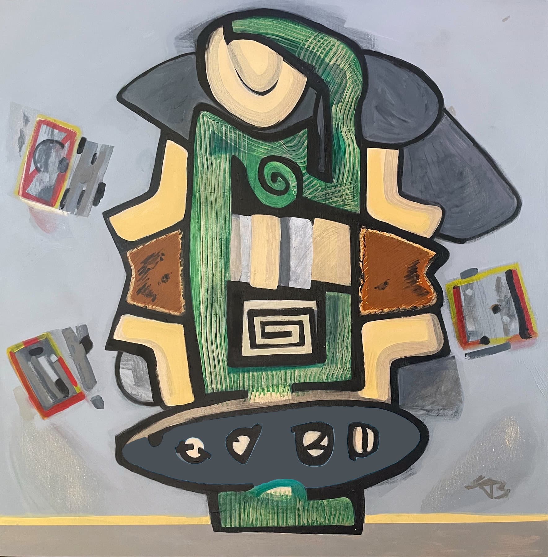 Painting, by William Marquez Bejarano titled Tonantzin-Guadalupe, acrylic, 36 × 36 in, 2012.