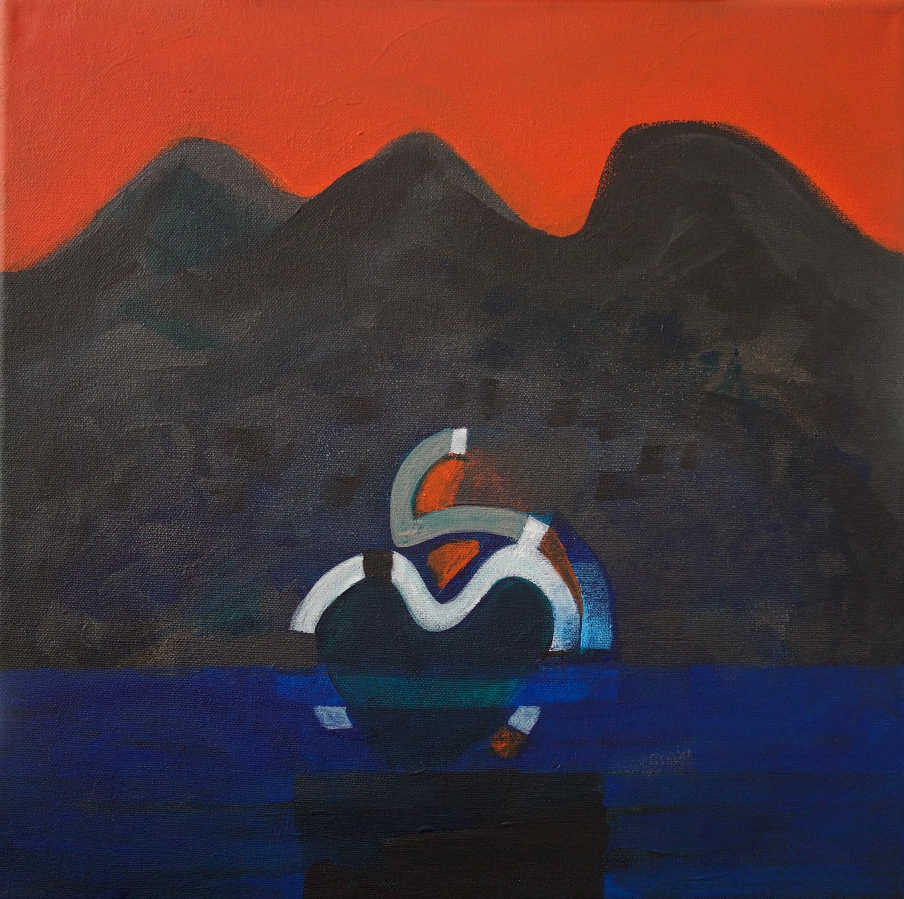 Painting, by William Marquez Bejarano titled Transet, acrylic, 12 × 12 in.