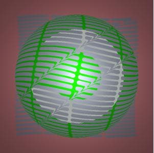 Digital work, by William Marquez Bejarano titled Spheres I, digital print, 1995.