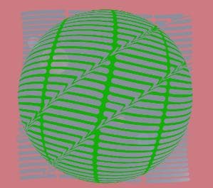 Digital work, by William Marquez Bejarano titled Spheres II, digital print, 1995.
