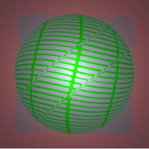 Digital work, by William Marquez Bejarano titled Spheres IV, digital print, 1995.