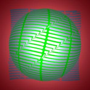 Digital work, by William Marquez Bejarano titled Spheres V, digital print, 1995.