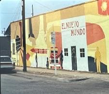 Mural, by William Marquez Bejarano titled El Nuevo Mundo.