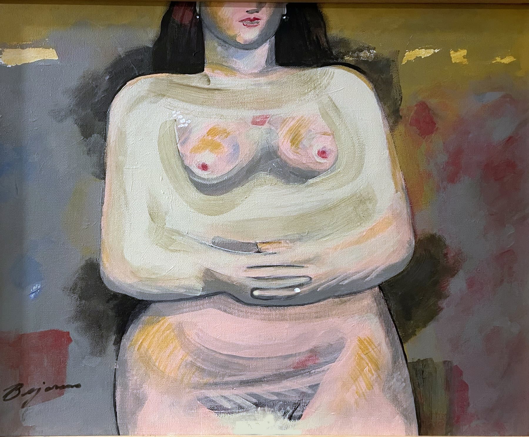 Painting, by William Marquez Bejarano titled Woman, acrylic on canvas, 16 × 20 in, 2025.